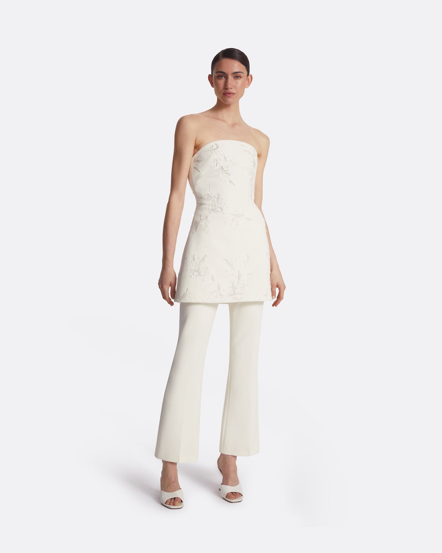 Rowan Ivory and Fern Embroidery Short Dress