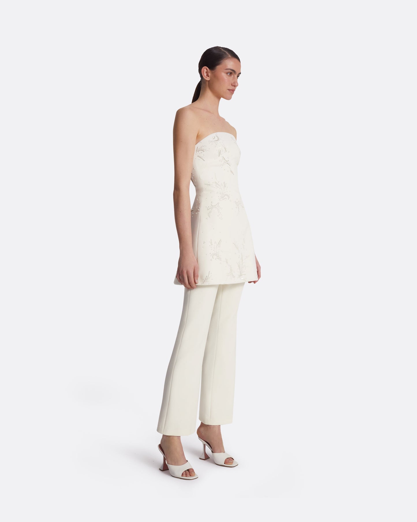 Rowan Ivory and Fern Embroidery Short Dress