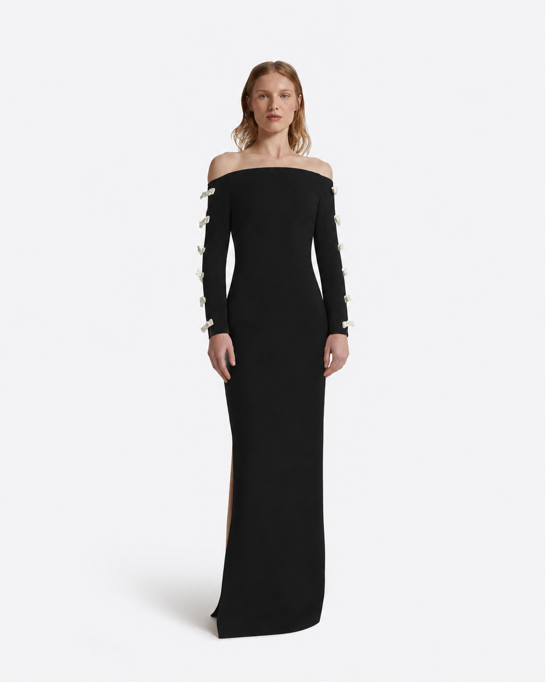 Morag Long Dress in Sorbet on Black