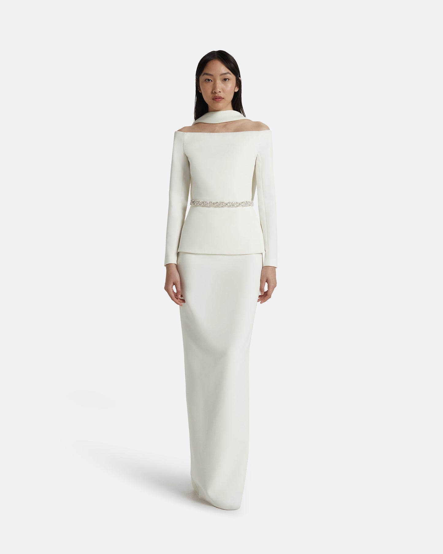 Lucile Ivory Top With Embroidered Belt