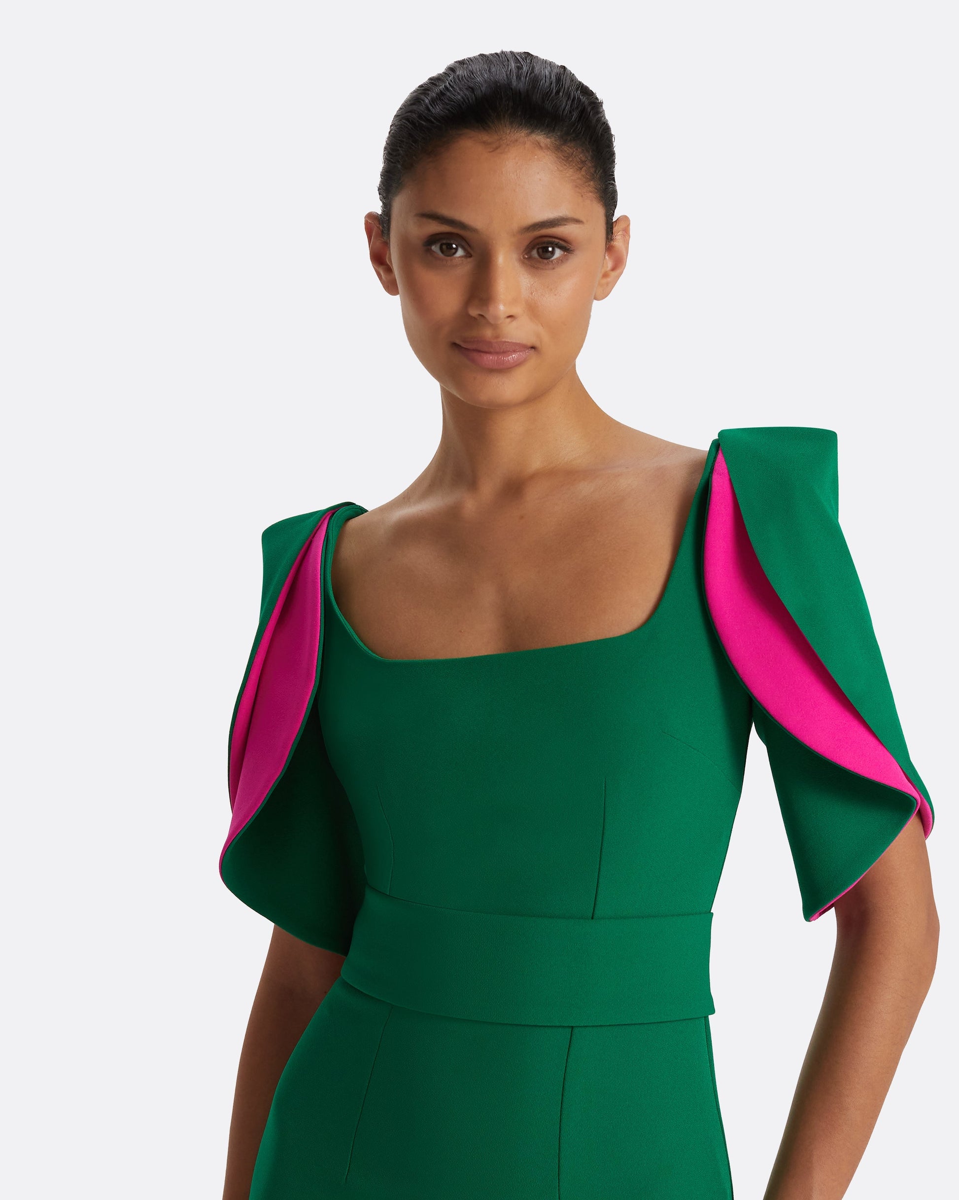 Dara Jewel Green Long Dress Safiyaa London Dara Jewel Green Long Dress Safiyaa London