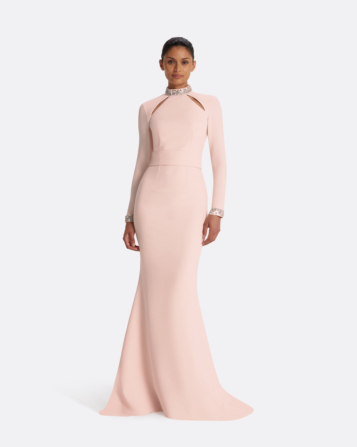 Kamala Pale & Mirror Disc Embroidery Long Dress