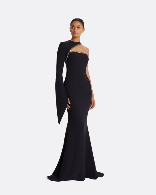 Raha Midnight Navy Long Dress