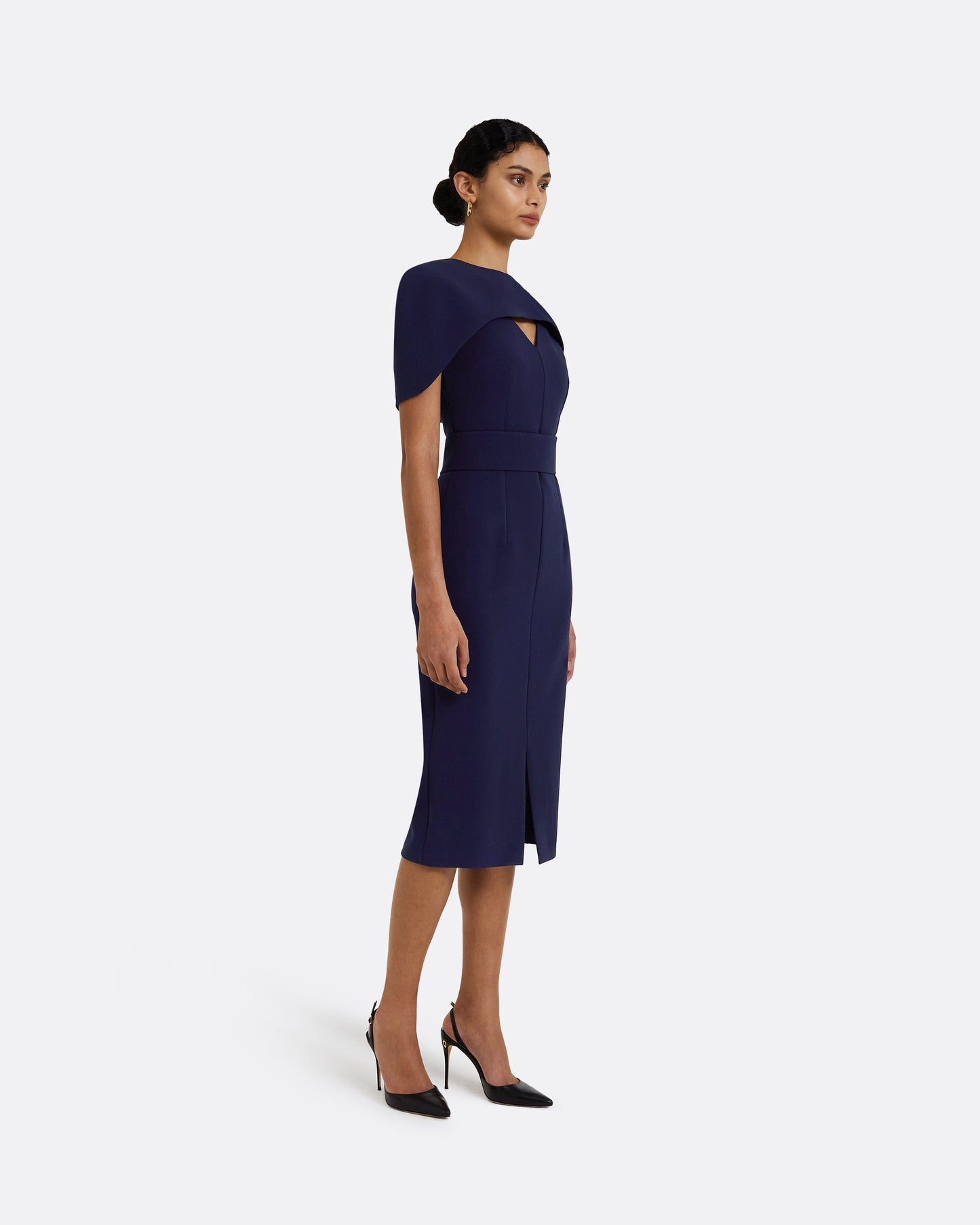 Rosa Azurite Blue Midi Dress – Safiyaa London
