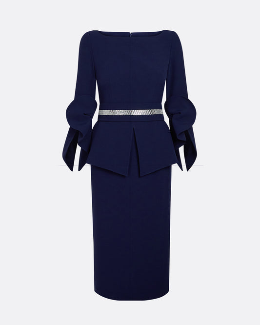 Alondra Azurite Blue Midi Dress