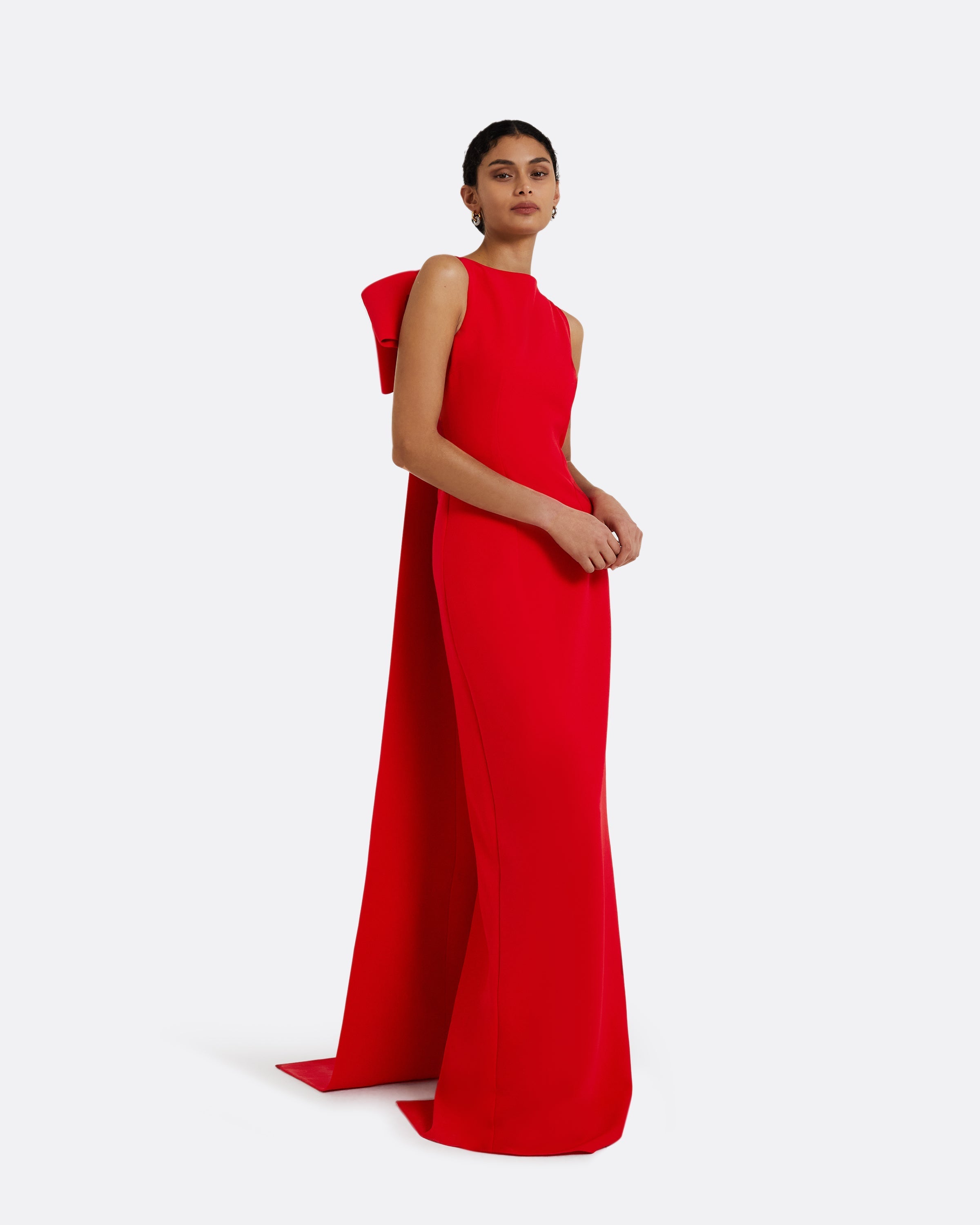 2018ss Safiyaa サフィヤ　ガウンドレス　ロングドレス　セレブ Celestia Cherry Red Long Dress – Safiyaa London