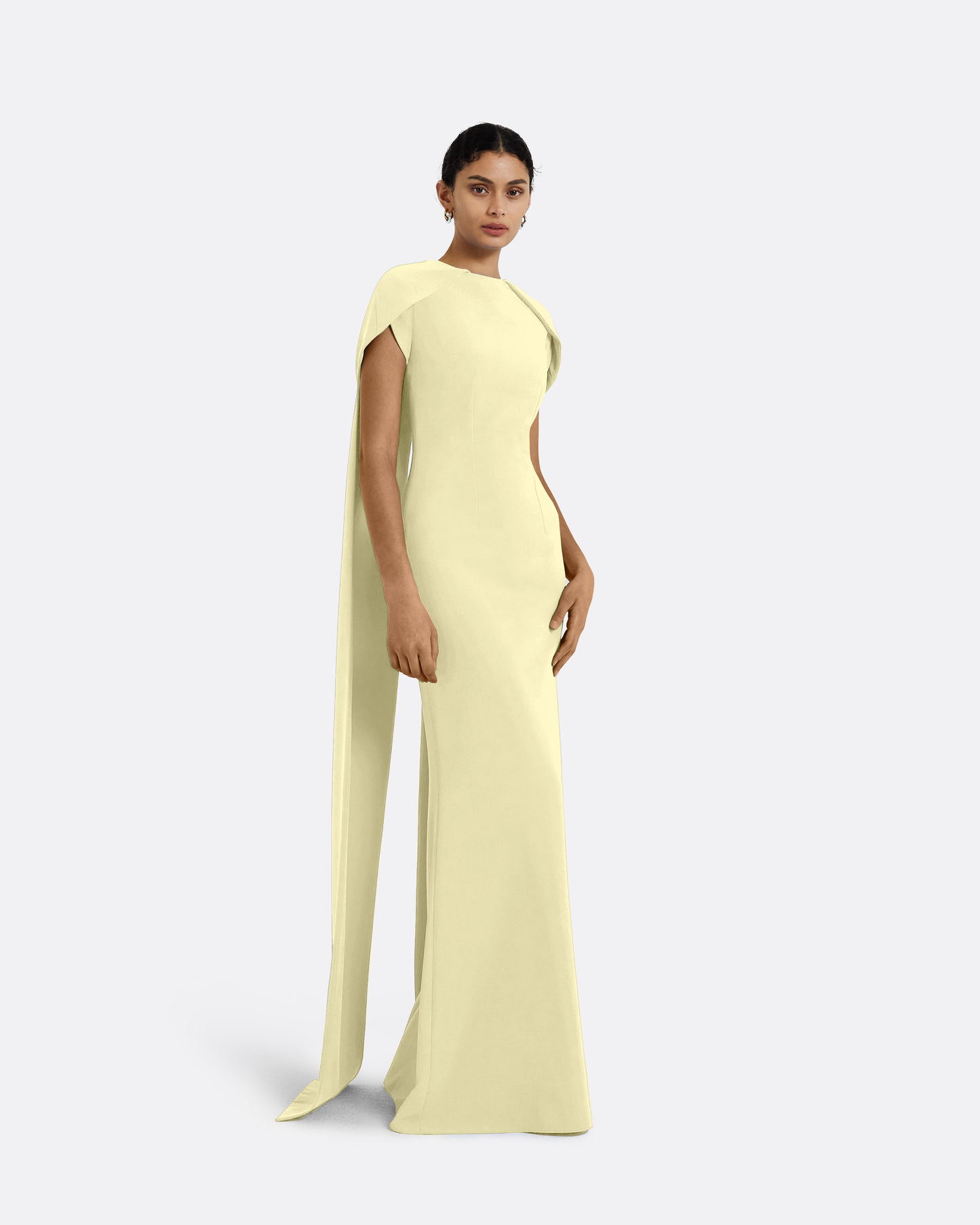 Ginkgo Long Dress in Pale Yellow