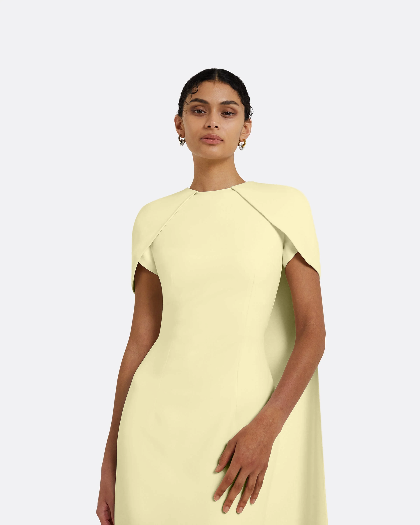 Ginkgo Long Dress in Pale Yellow