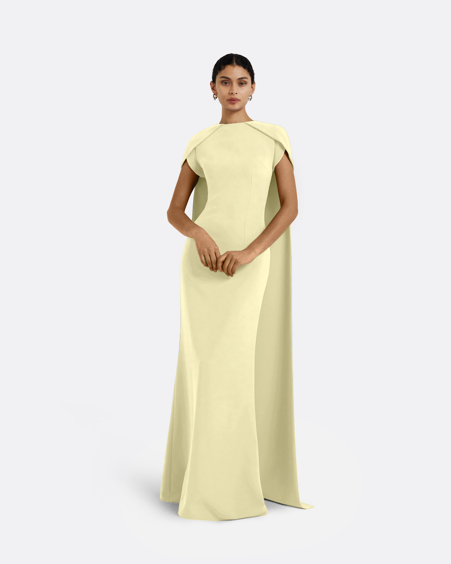 Ginkgo Long Dress in Pale Yellow