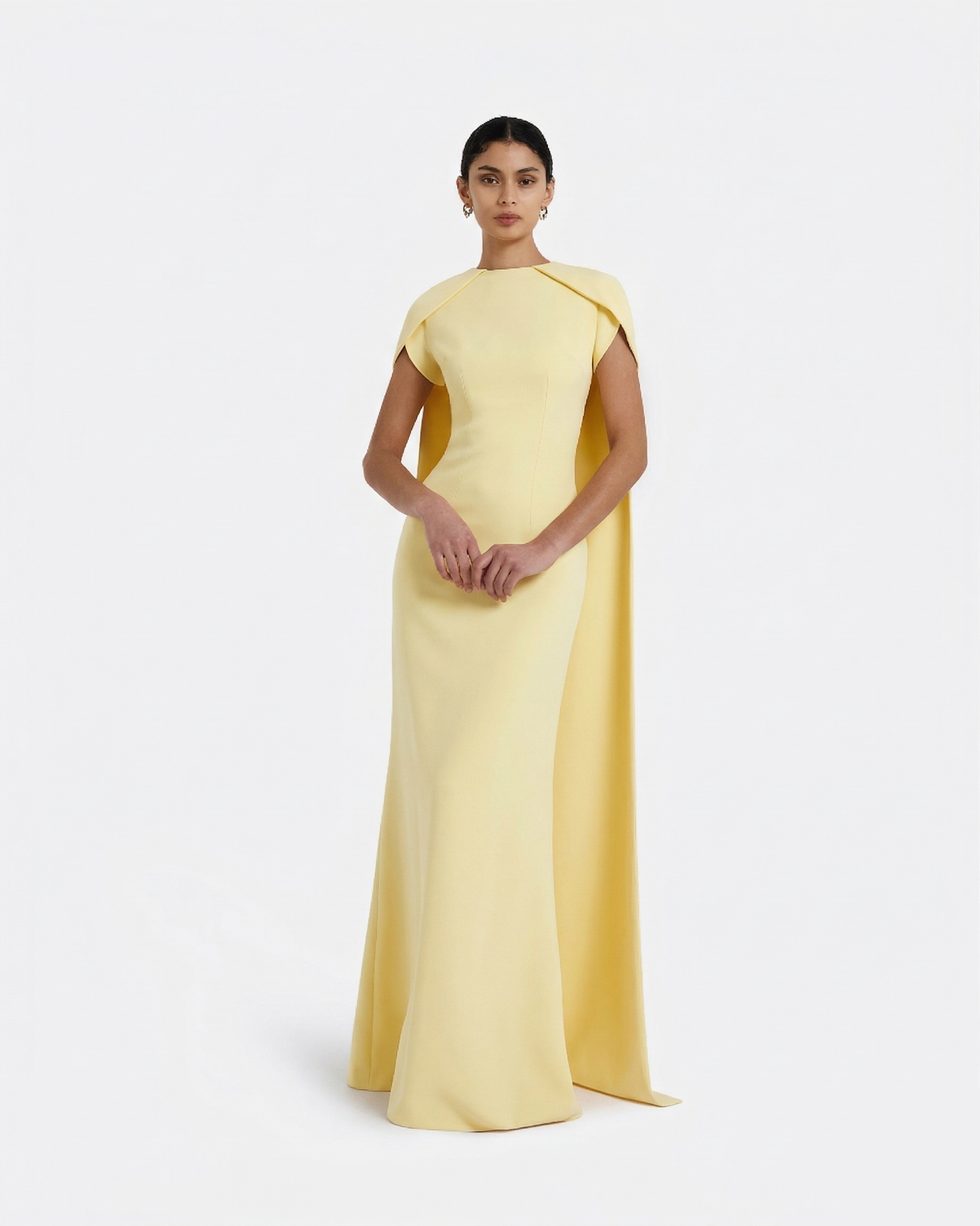 Ginkgo Long Dress in Pale Yellow