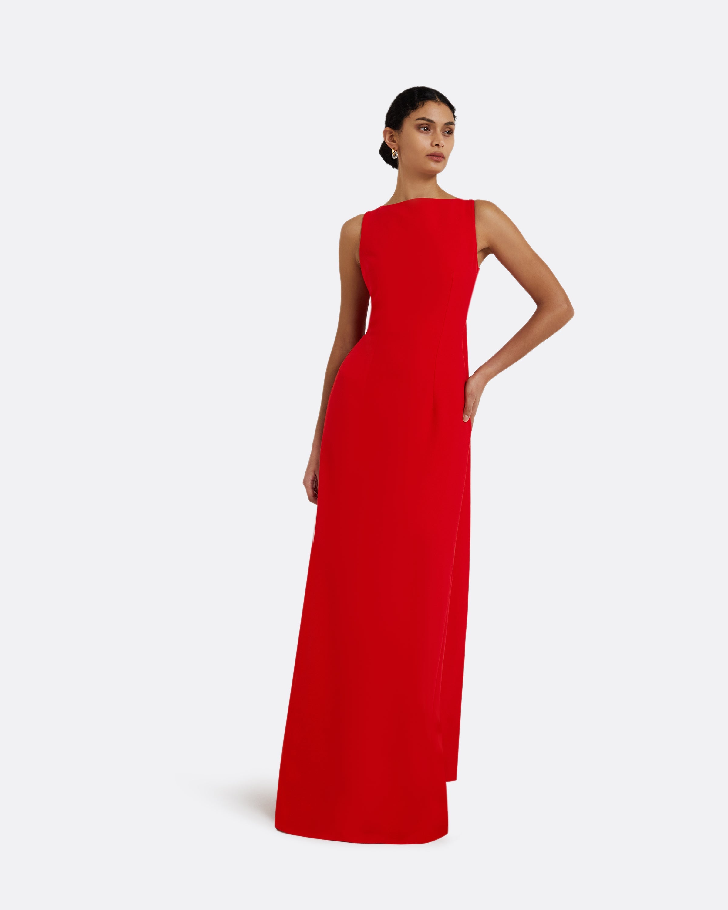 2018ss Safiyaa サフィヤ　ガウンドレス　ロングドレス　セレブ Dara Scarlet Red Long Dress – Maison Safiyaa USA