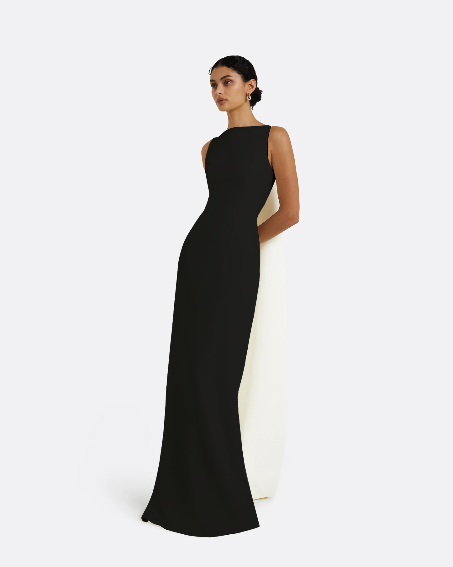 Celestia Black & Ivory Long Dress