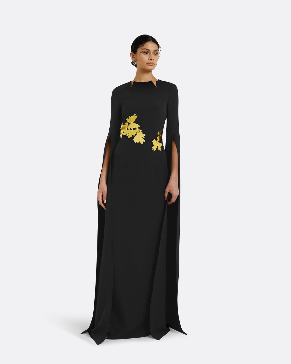 Safiyaa London Talin Embroidered Black Long Dress