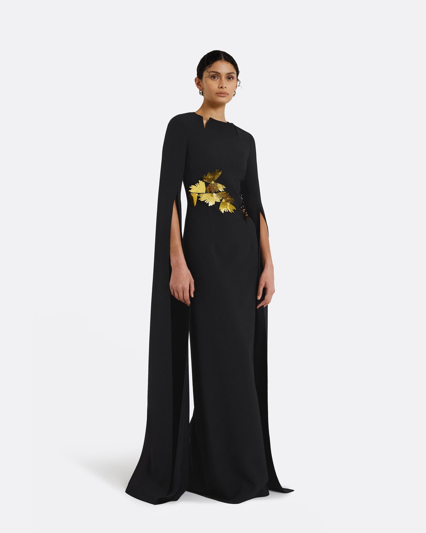 Talin Embroidered Black Long Dress Safiyaa London Talin Embroidered Black Long Dress Safiyaa London