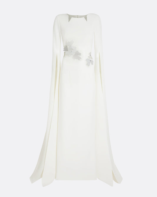 Talin Embroidered Ivory Long Dress