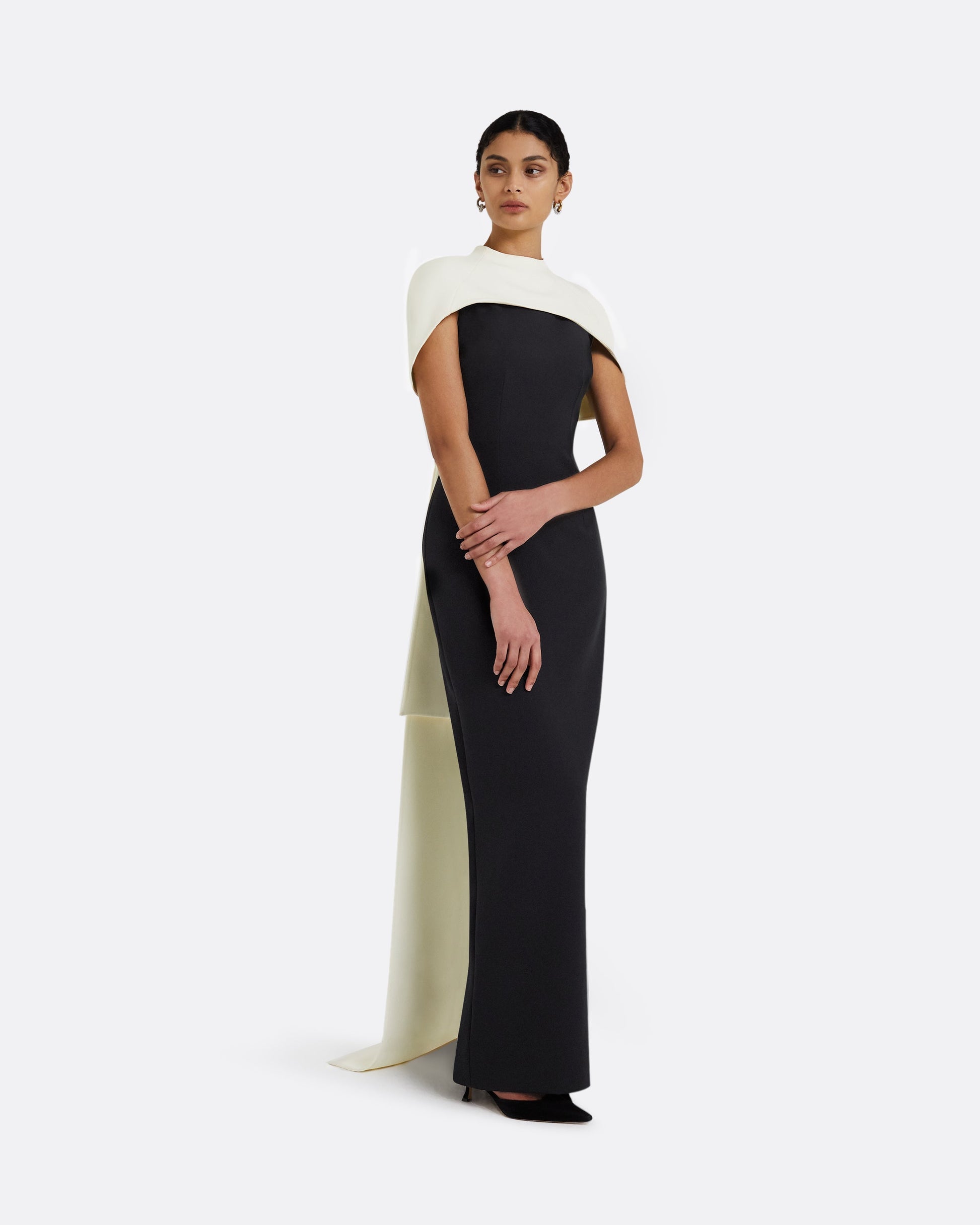 Kalika Monochrome Long Dress – Safiyaa London Kalika Monochrome Long Dress – Safiyaa London