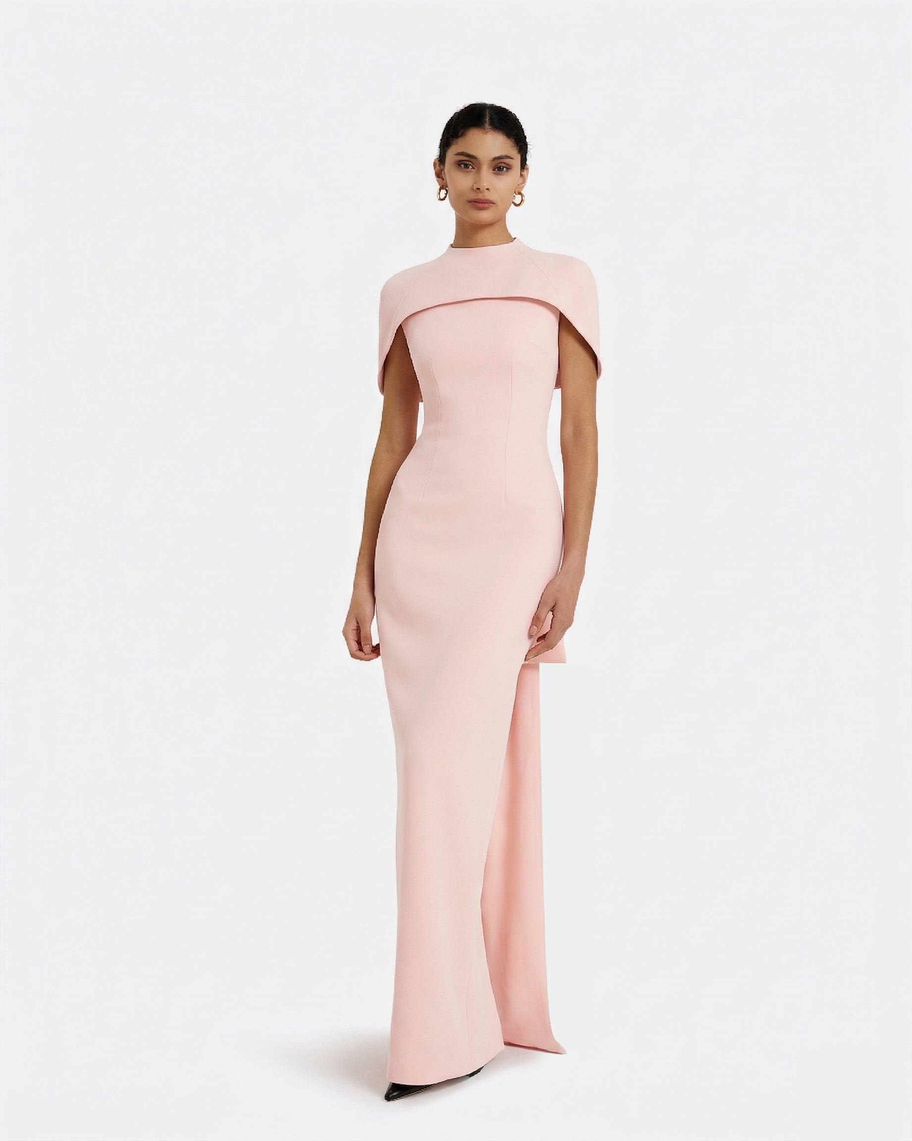 Kalika Long Dress in Pale Pink – Safiyaa London