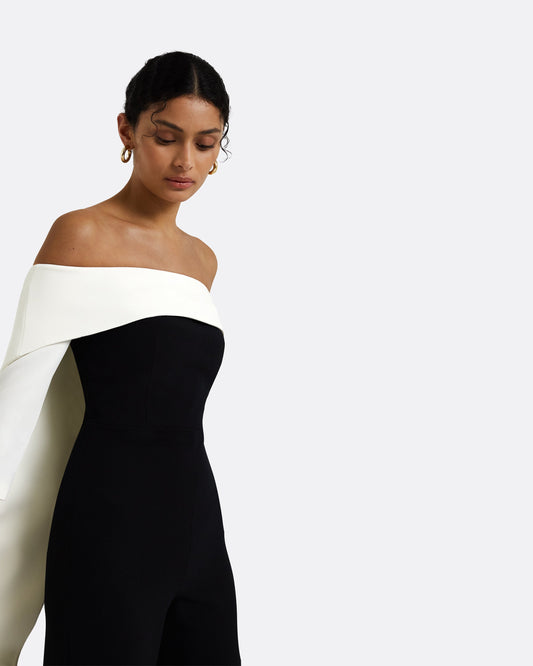 Bellara Ivory Harness & Black Takayama Jumpsuit