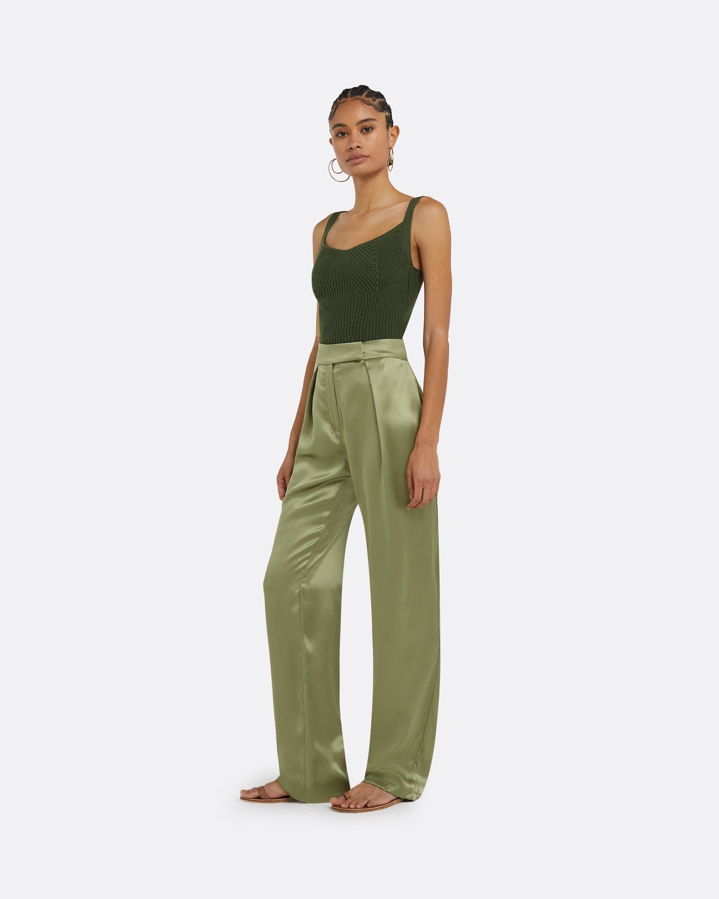 Amal Olive Crochet Top