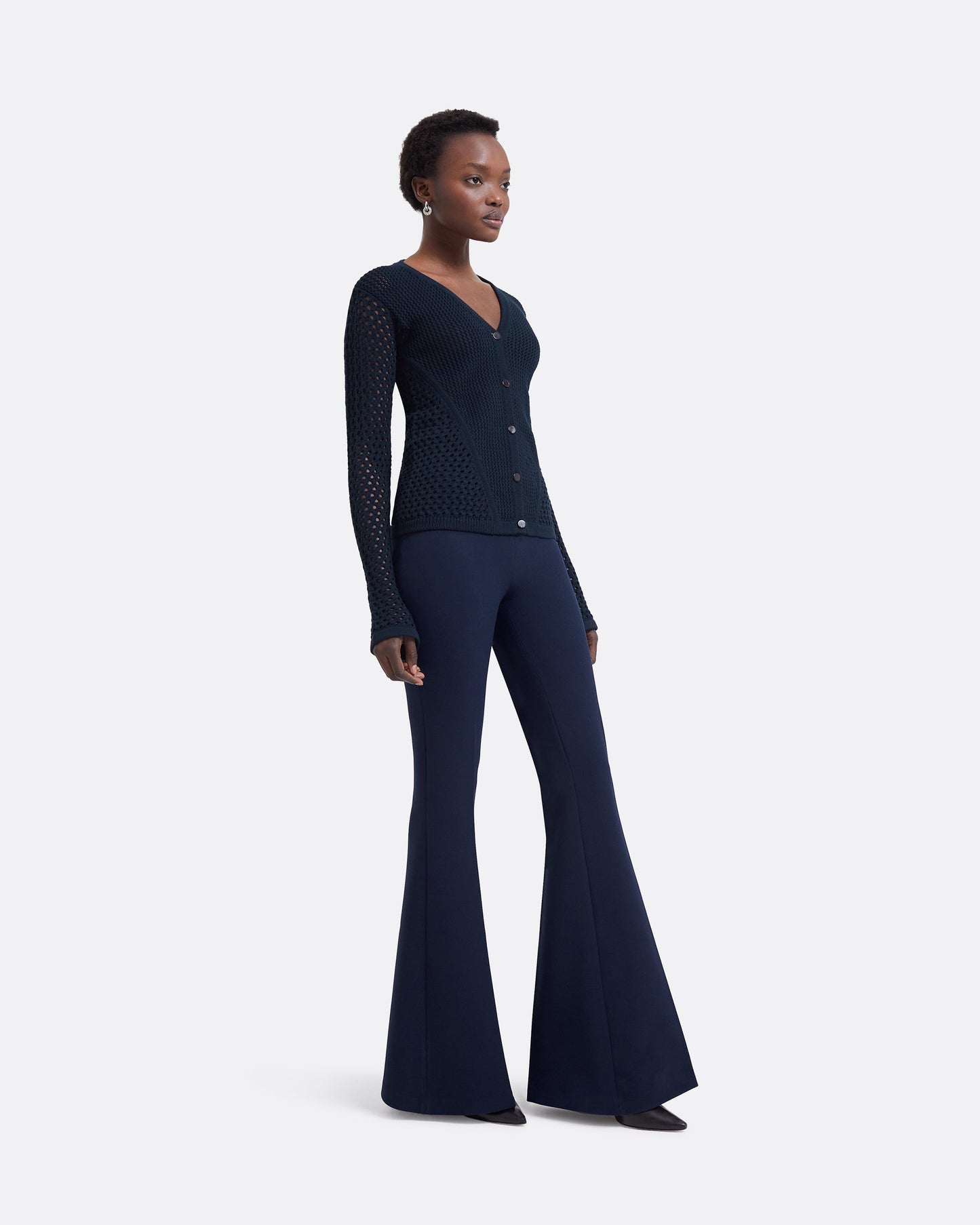 Keziah Navy Knit Top