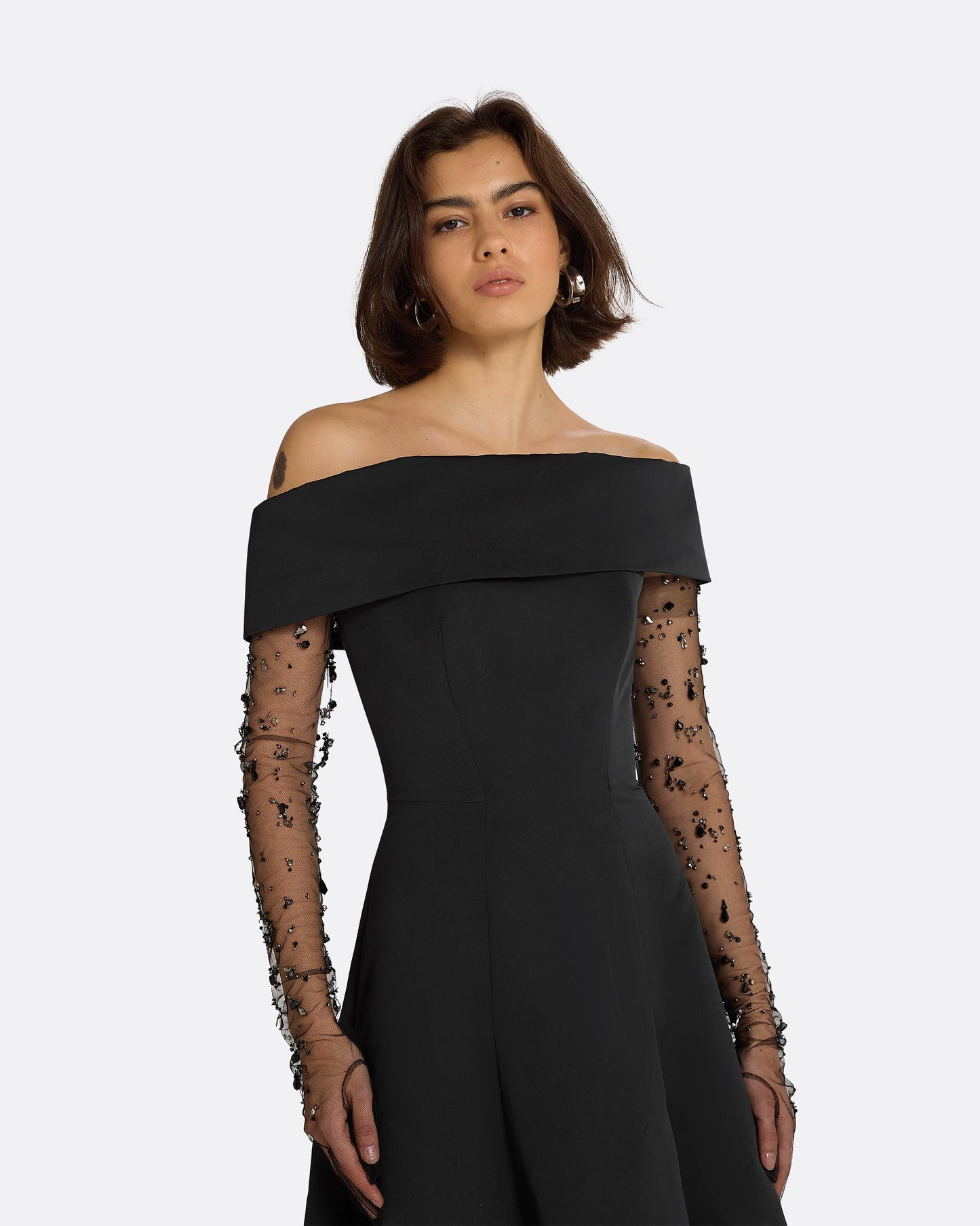Kristiana Black Midi Dress