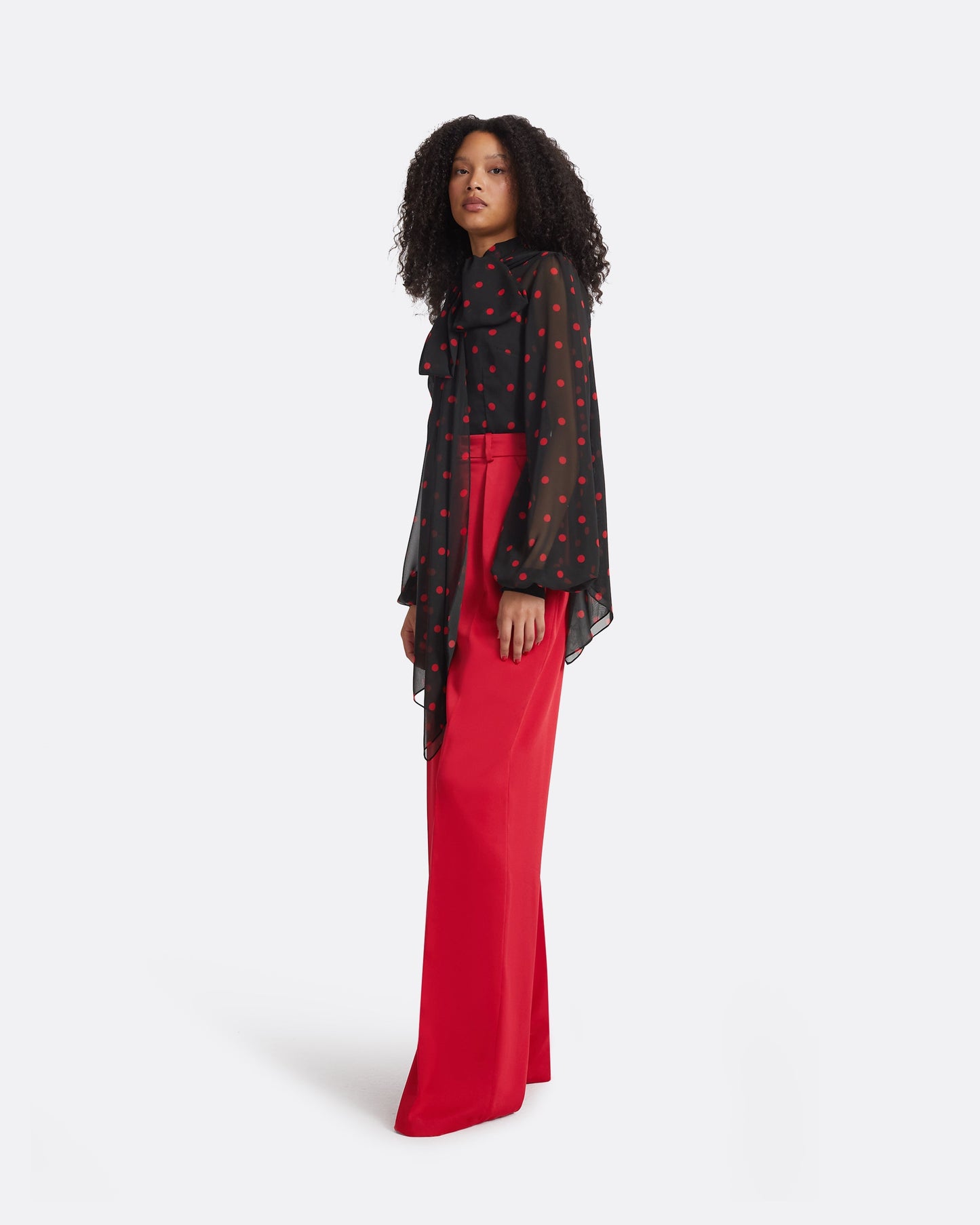 Delfinane Black & Lacquer Red Top