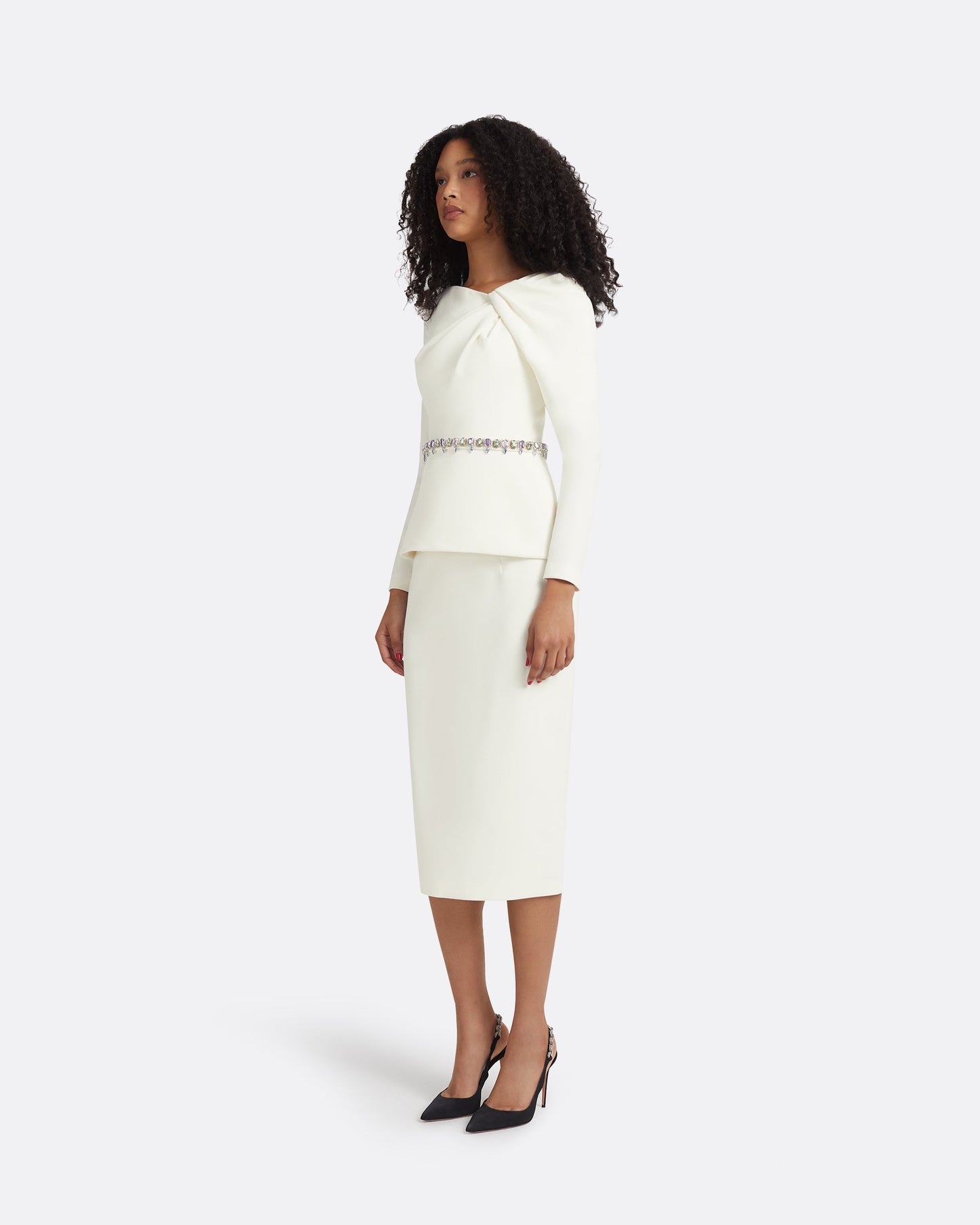 Manya Ivory Embroidered Top