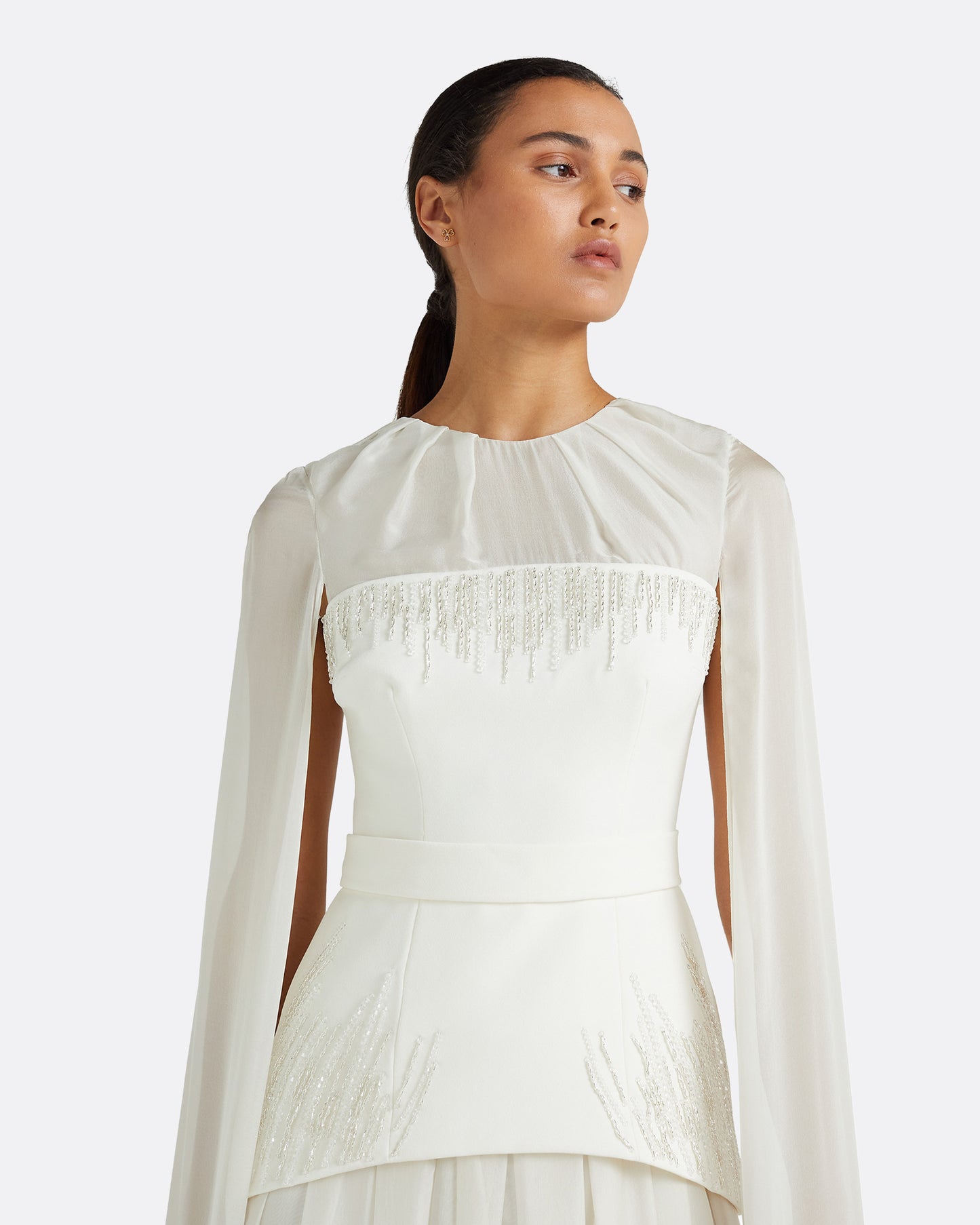 Gloria Ivory Long Dress