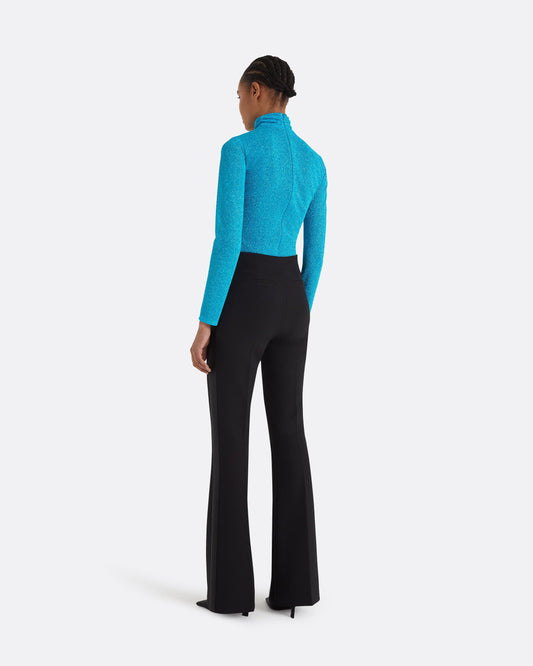 Alexa Black Heavy Crepe & Satin Trousers