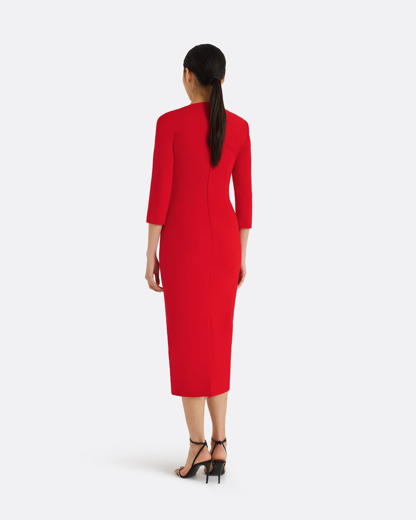 Duan Cherry Red Midi Dress