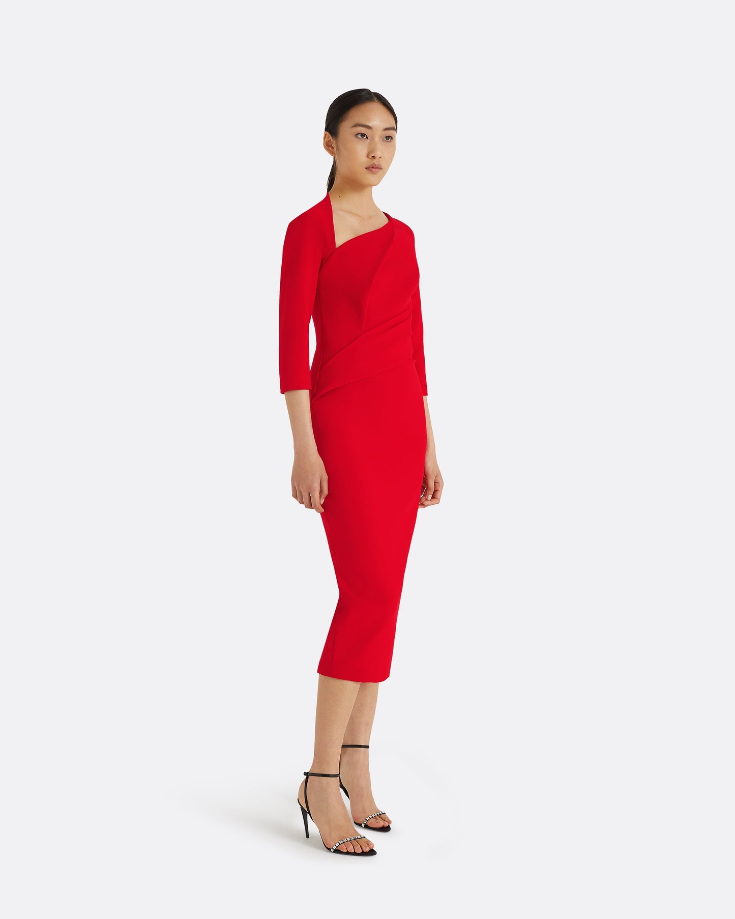 Duan Cherry Red Midi Dress