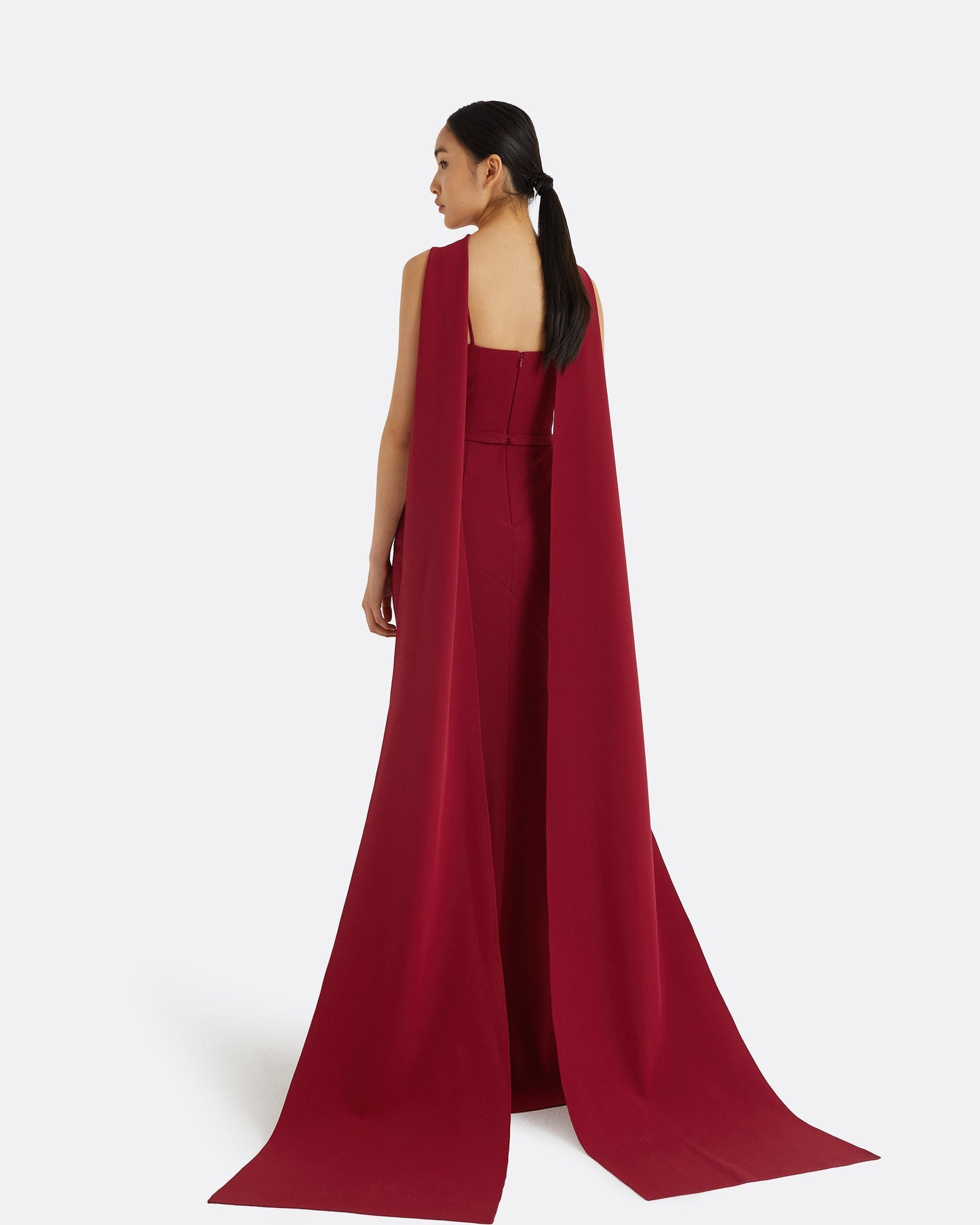 Lilien Rhubarb Long Dress With Embroidery