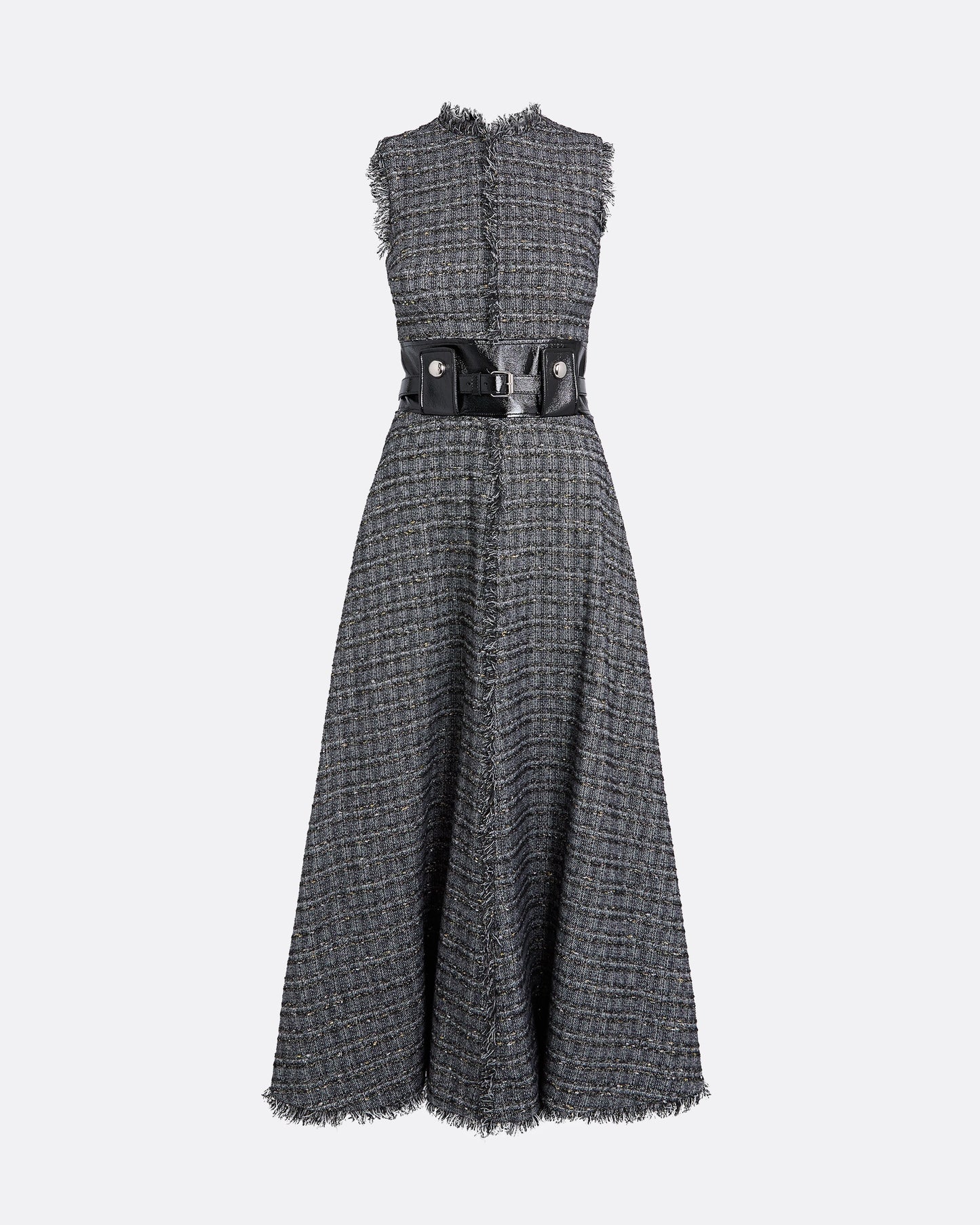 Maeva Metalllic Greyscale Midi Dress