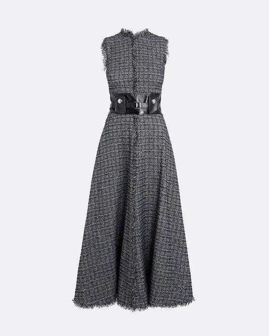 Maeva Metalllic Greyscale Midi Dress