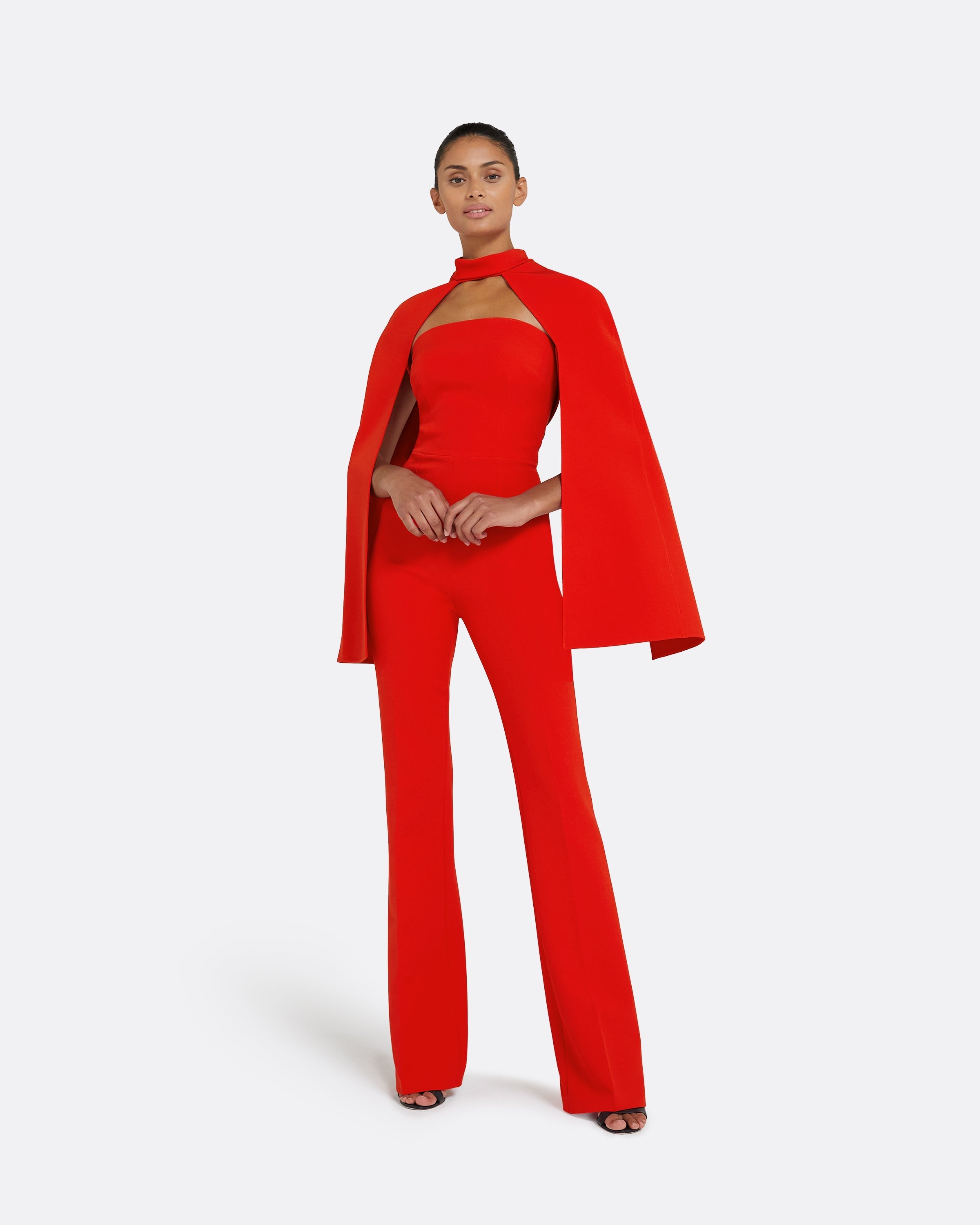 Myrine Cherry Red Jumpsuit Safiyaa London
