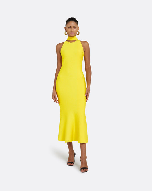 Chasca Canary Knit Midi Dress