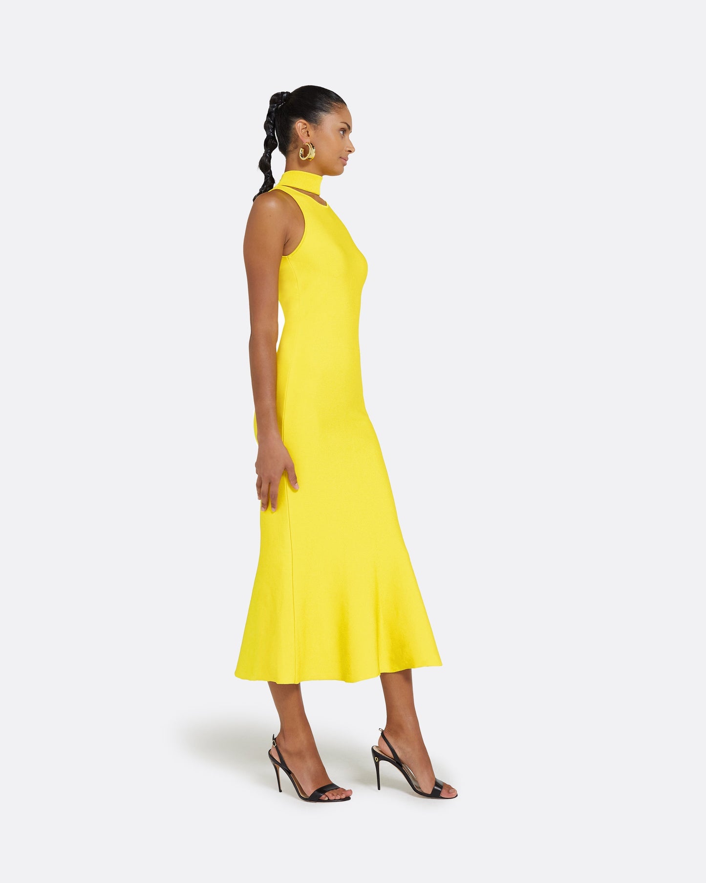 Chasca Canary Knit Midi Dress