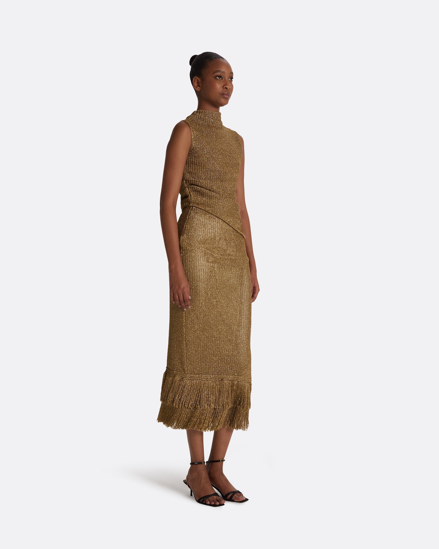 Remmie Gold Knit Skirt