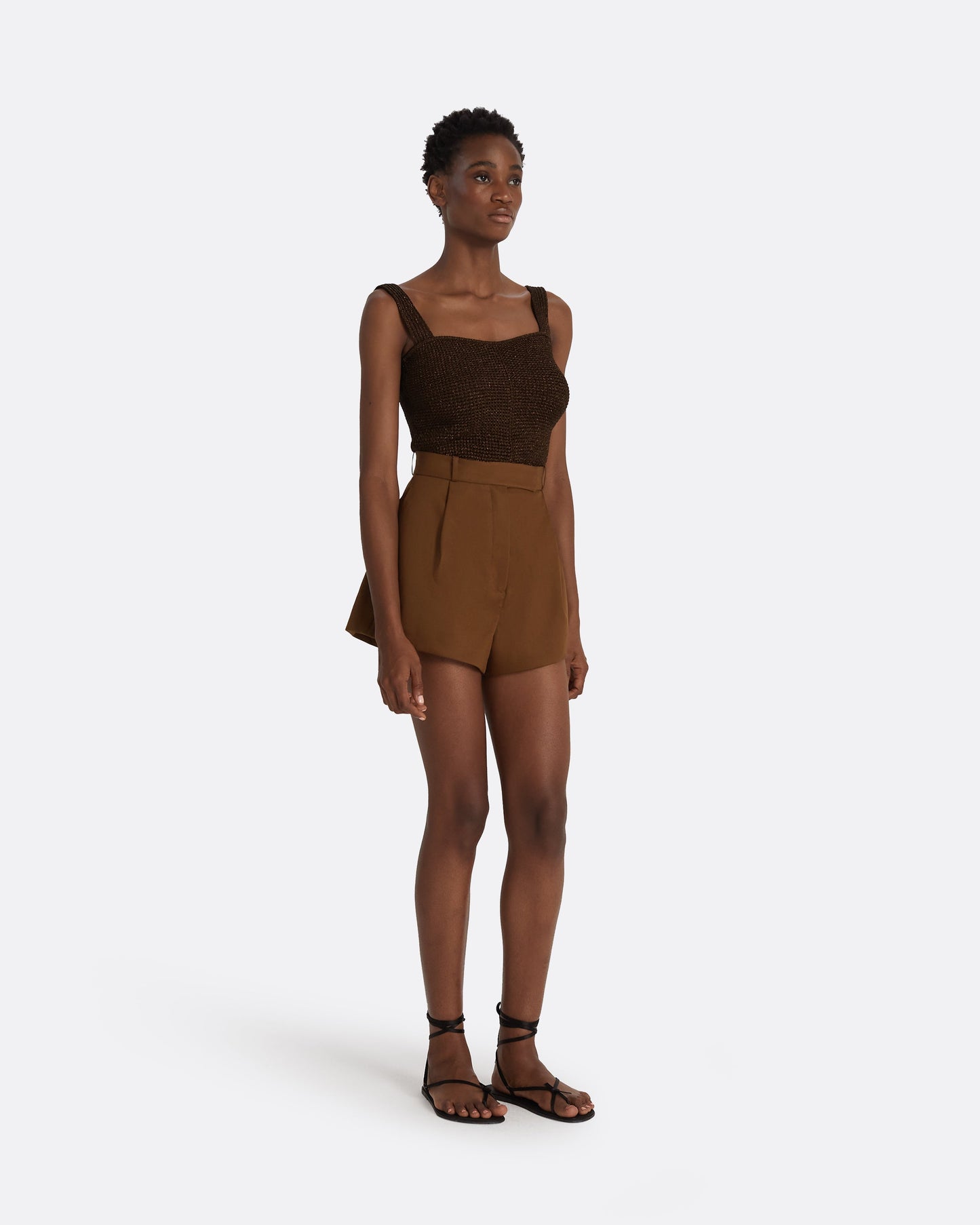 Geena Deep Brown Knit Top
