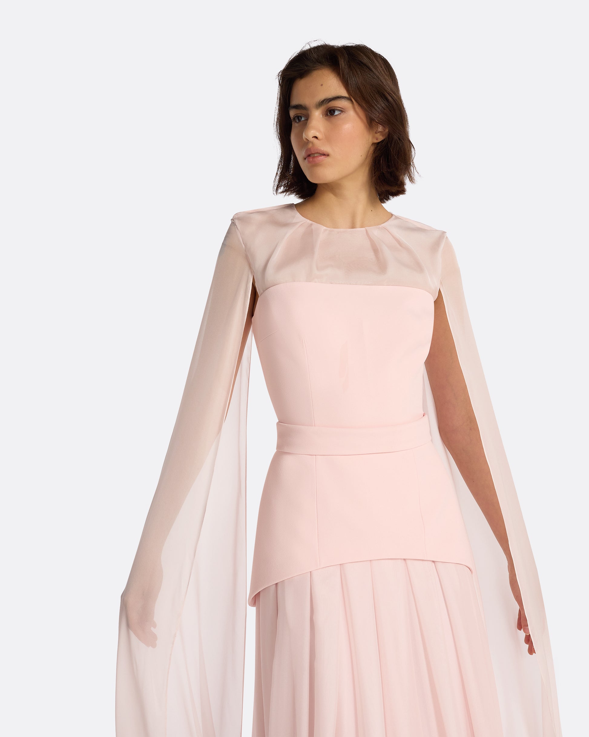 Gloria Pale Pink Long Dress Safiyaa London Gloria Pale Pink Long Dress Safiyaa London