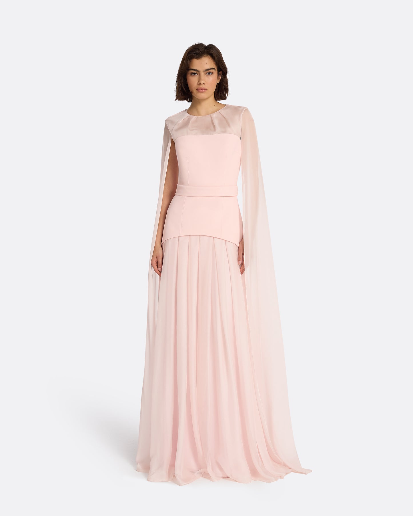Gloria Pale Pink Long Dress – Safiyaa London Gloria Pale Pink Long Dress – Safiyaa London