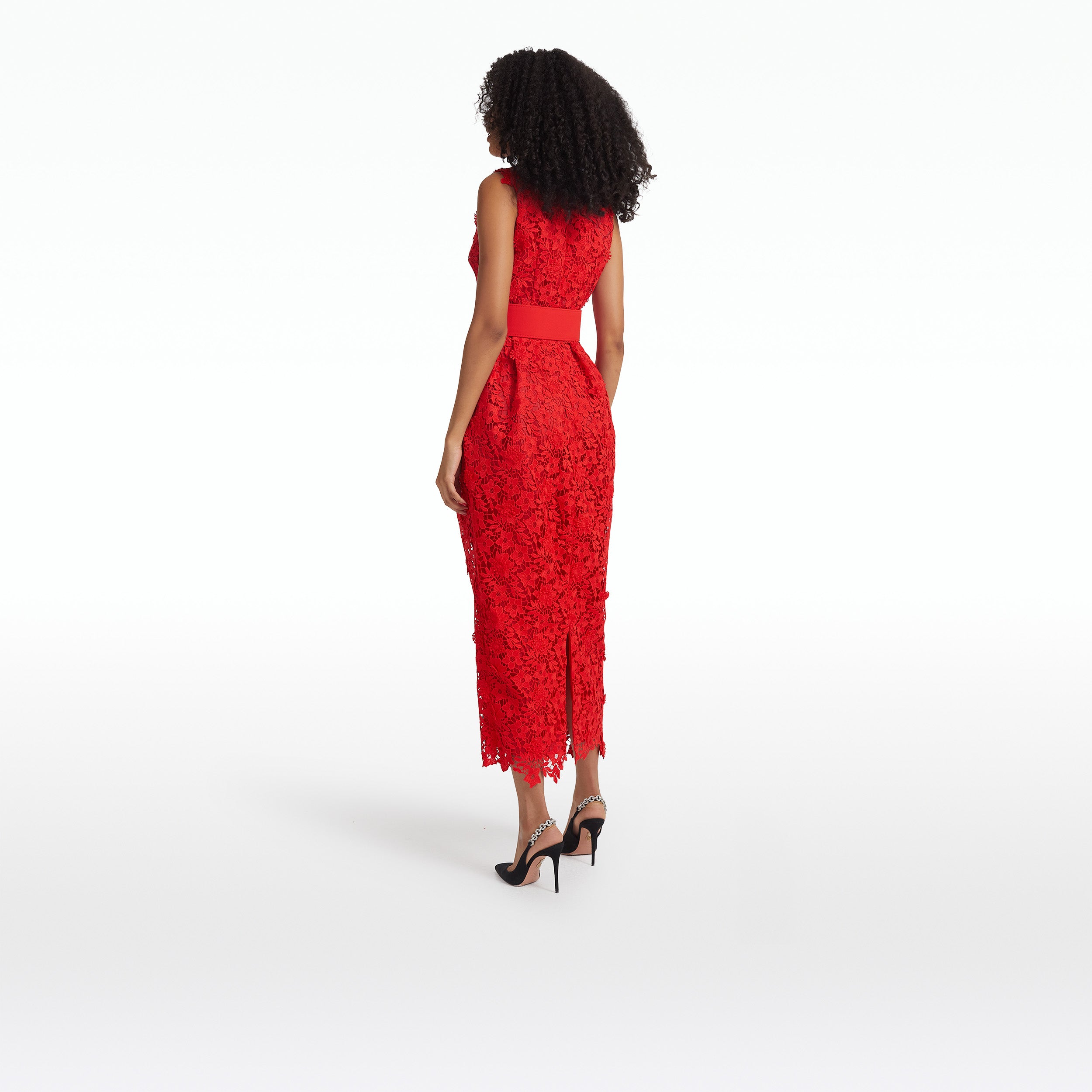 Alani Lacquer Red Midi Dress