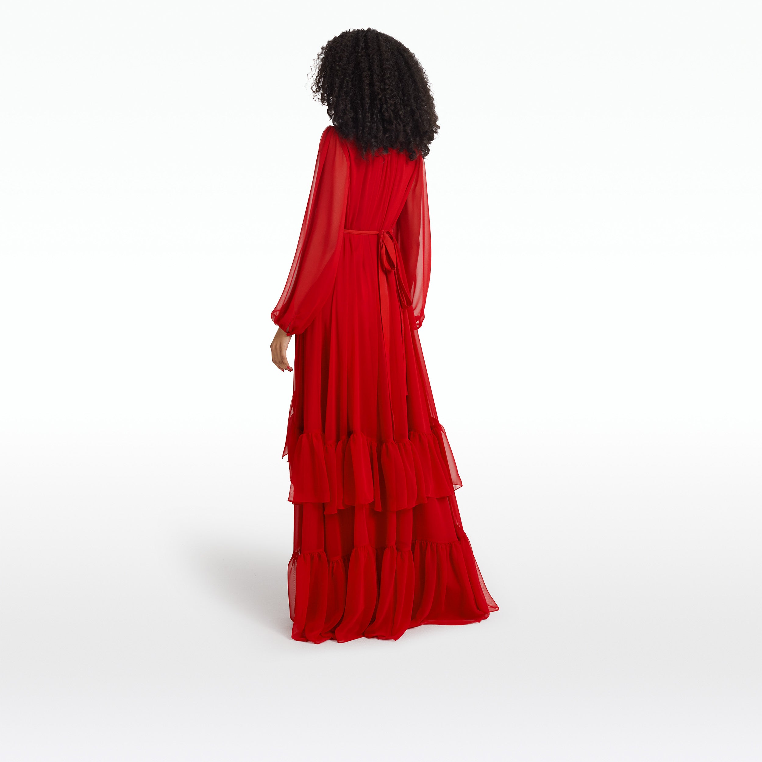 Affiyah Lacquer Red Long Dress
