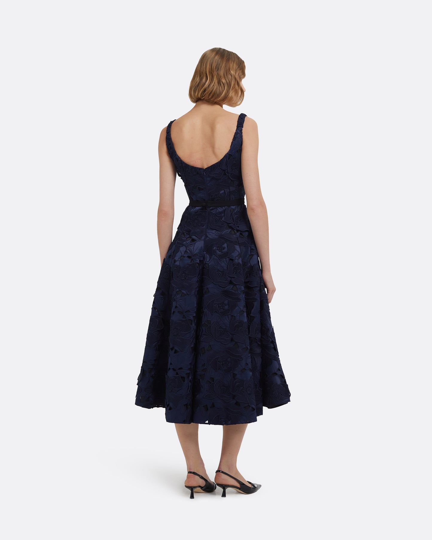 Marnie Midi Dress in Black and Navy