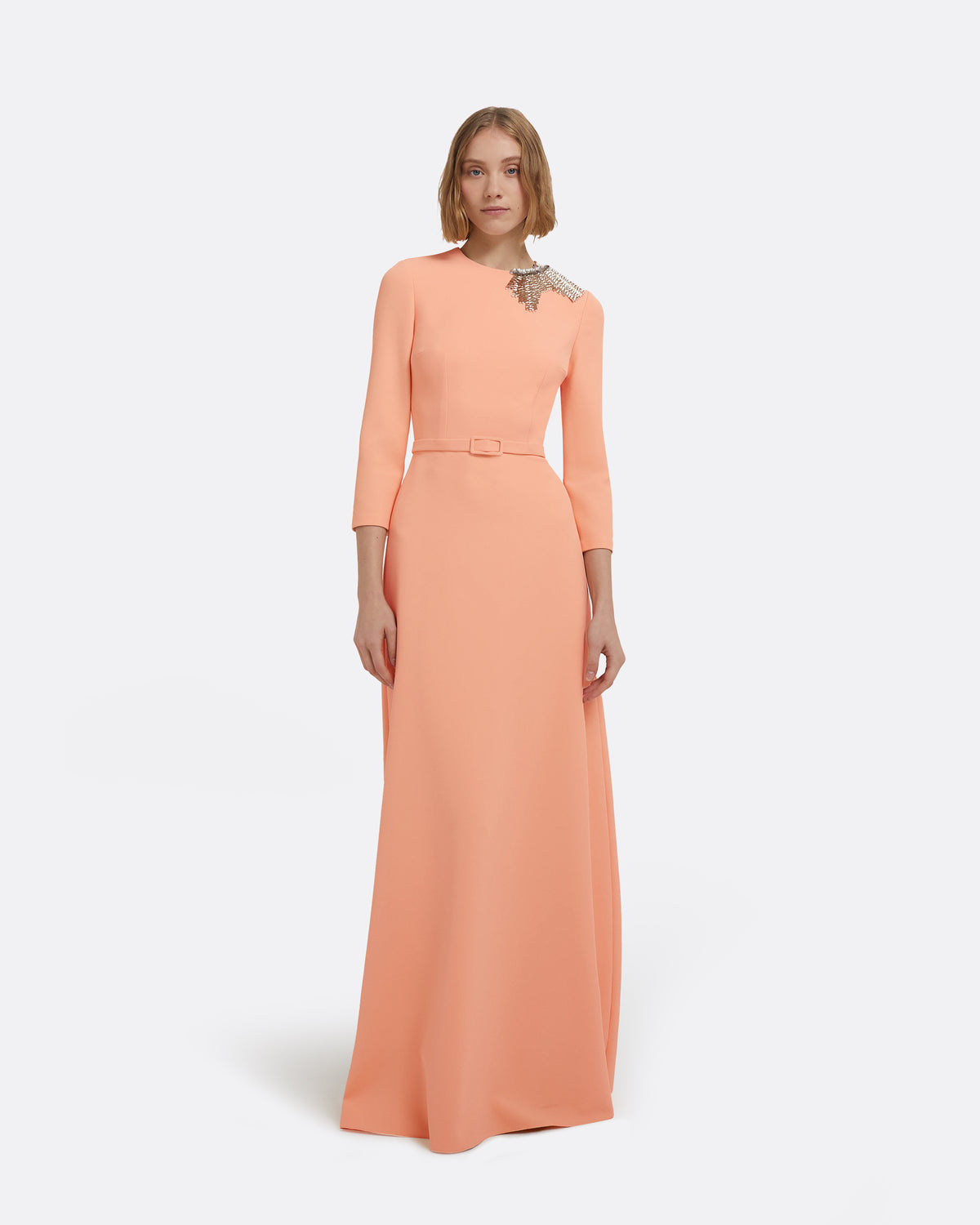 Aspen Long Dress Gunmetal Embellishment