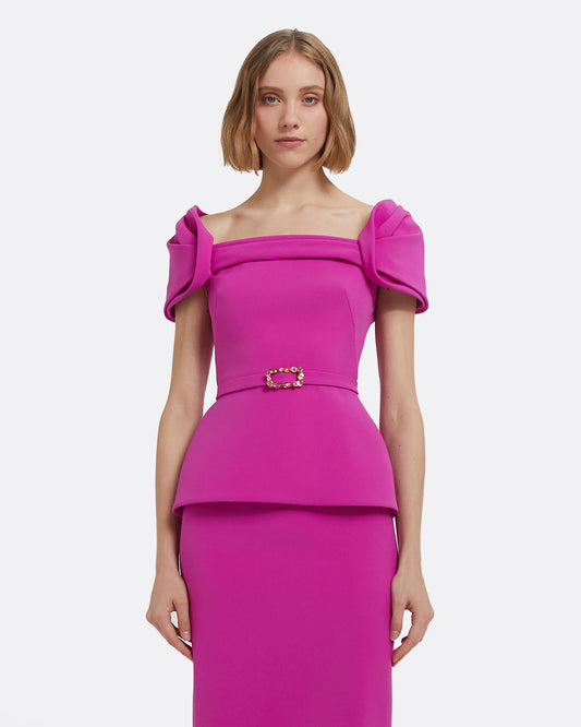 Thalia Top in Pompeii with Embellished Belt