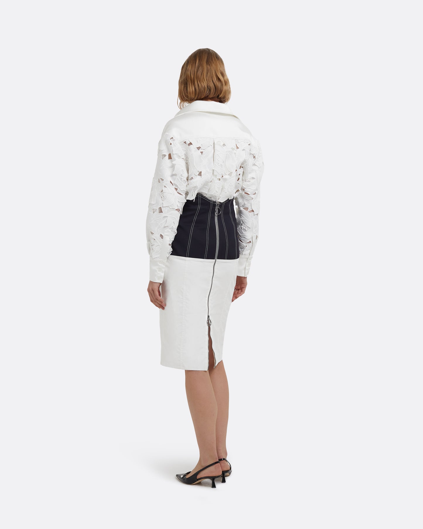 Gemma Skirt in Midnight Navy and Ivory