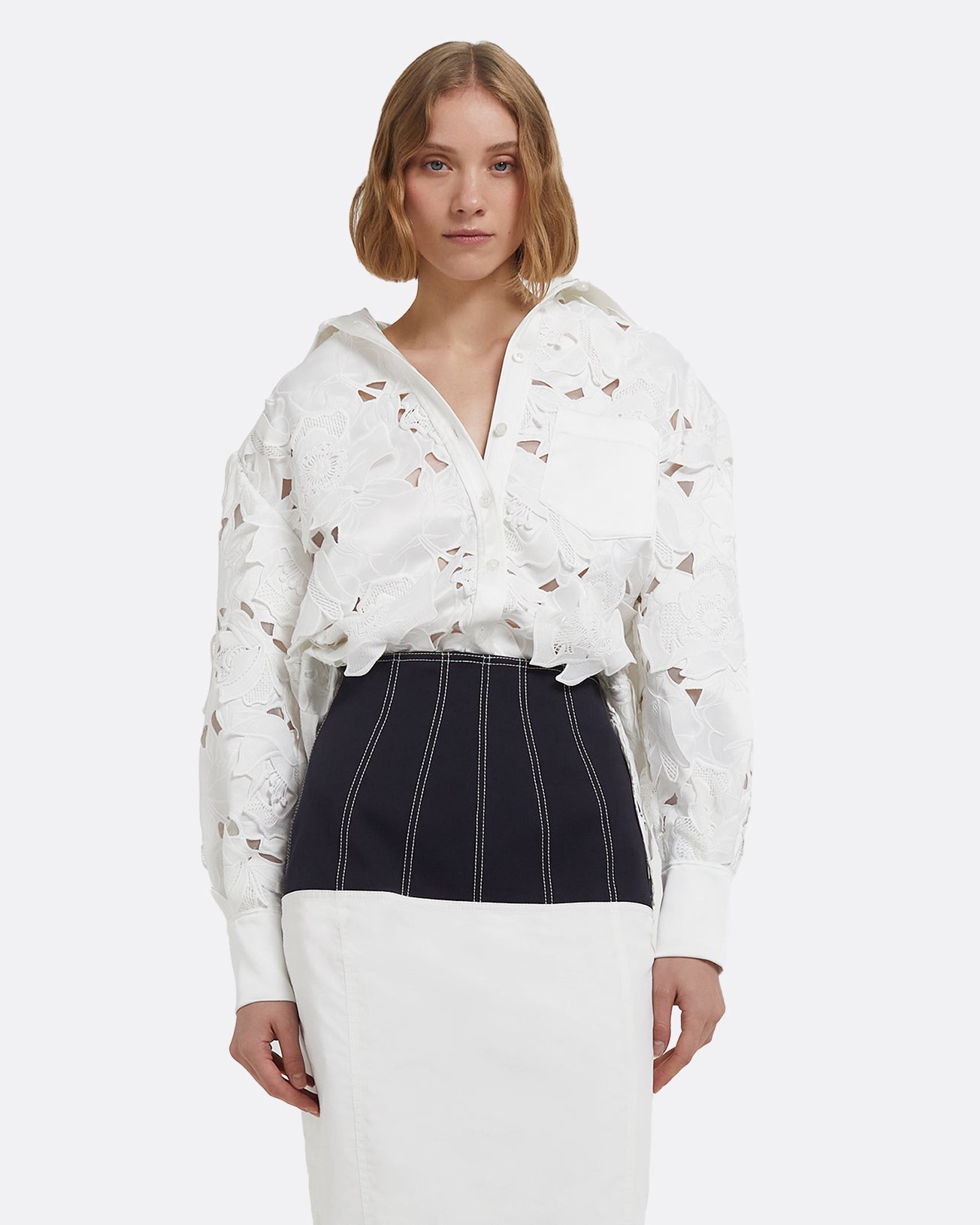 Gemma Skirt in Midnight Navy and Ivory