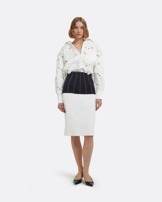 Gemma Skirt in Midnight Navy and Ivory
