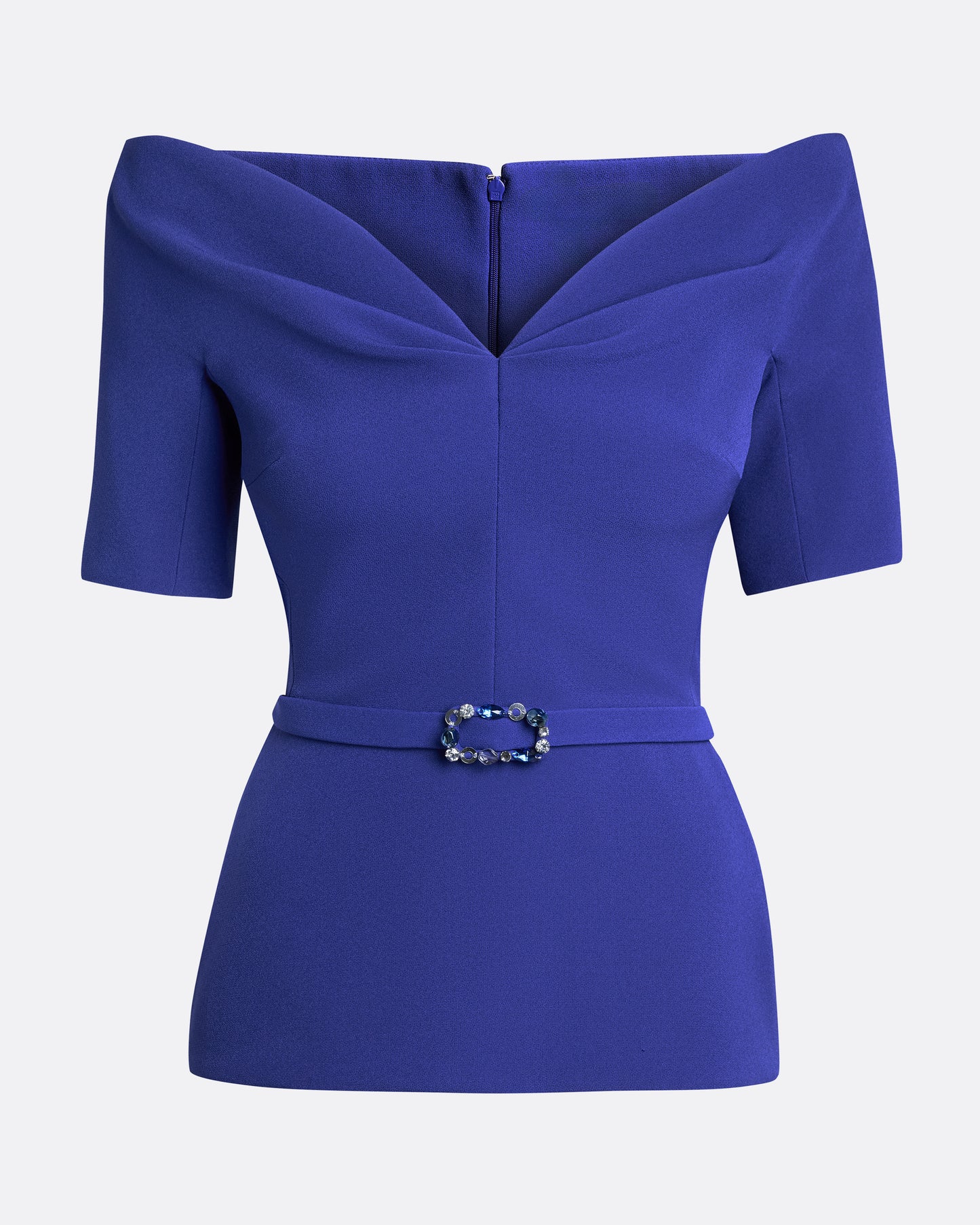 Lyddie Tops in Skiathos Blue with Multi-Blues Belt